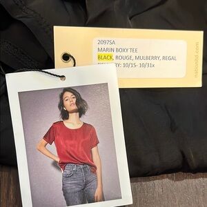 Nation ltd silk Black Marin Boxy Tee